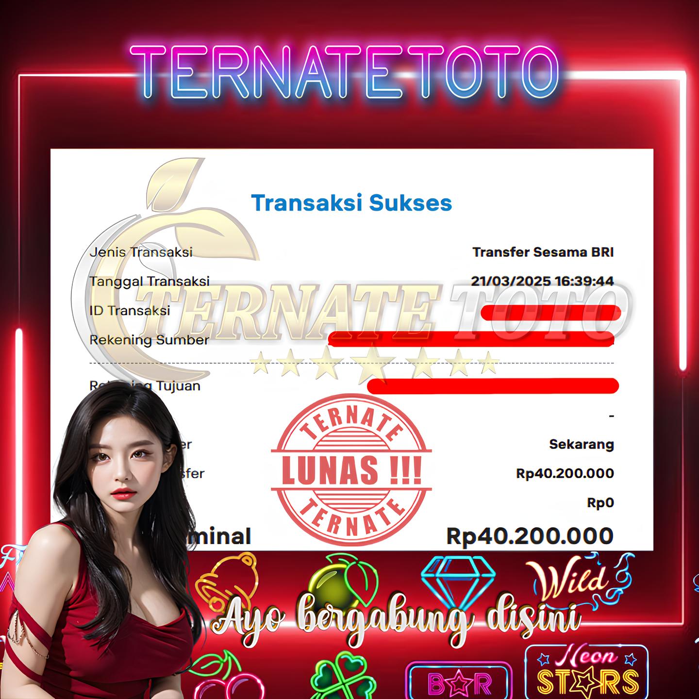 TERNATETOTO - JACKPOT SLOT MAHJONG WAYSRp. 40,200,000,-